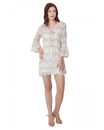 Gray print short dress