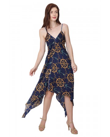 anchor print beach dress