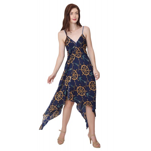 anchor print beach dress