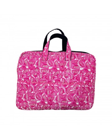 pink and white vine print laptop bag