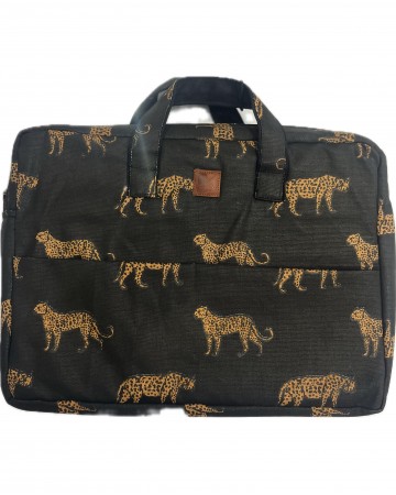 black tiger print laptop bag