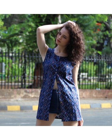 IKAT Print button dress