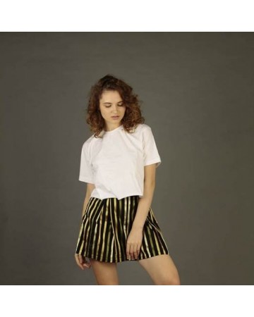 Striped Box Pleat Skirt