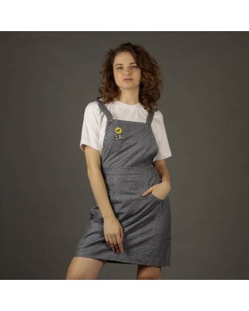 grey printed dungree